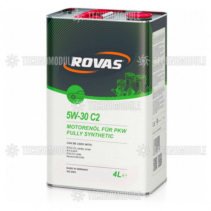 Моторна олива синтетична Rovas 5W-30 С2 1L - Изображение 2