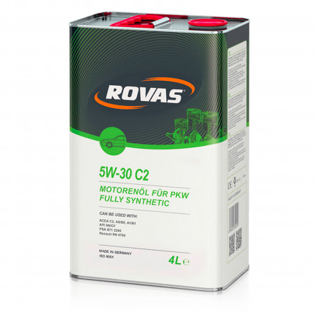 Моторное масло синтетическое Rovas 5W-30 С2 4L