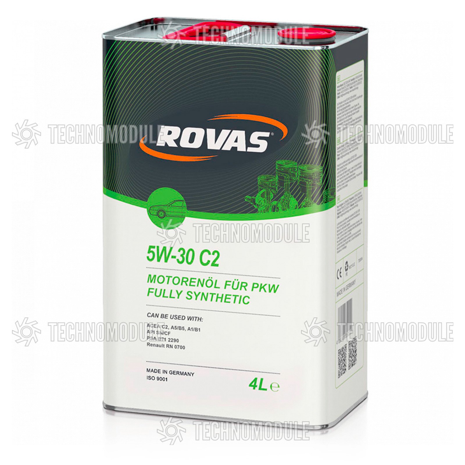 Моторна олива синтетична Rovas 5W-30 С2 4L - Изображение 3
