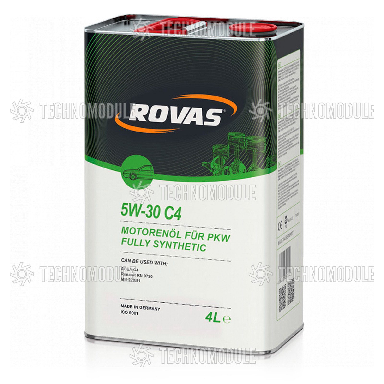 Моторна олива синтетична Rovas 5W-30 С4 4L - Изображение 2