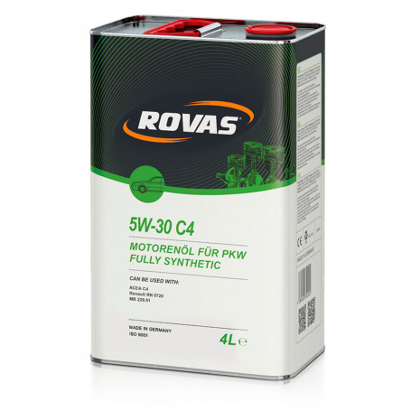 Моторное масло синтетическое Rovas 5W-30 C4 20L