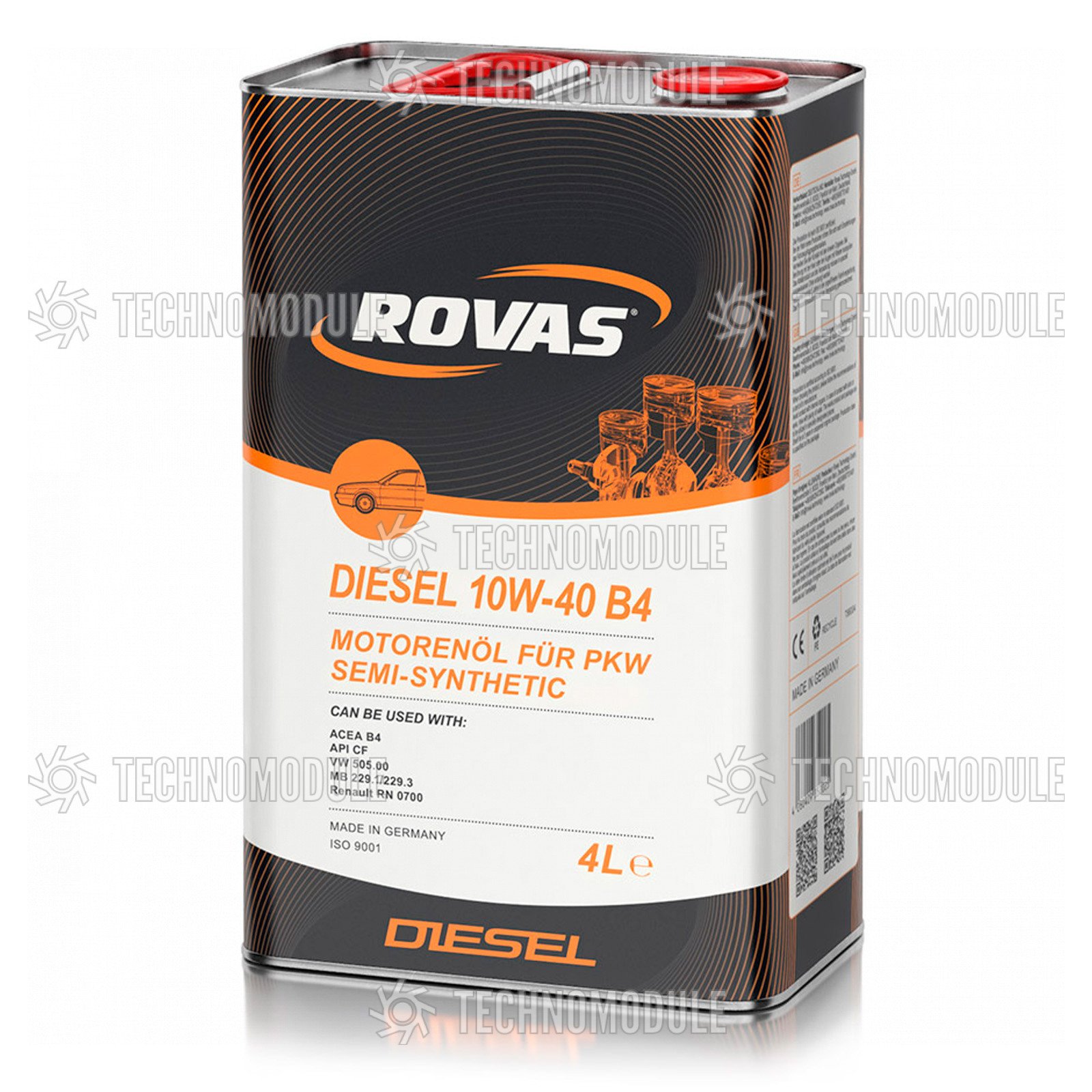 Моторное масло полусинтетическое Rovas Diesel 10W-40 B4 4L - Изображение 2