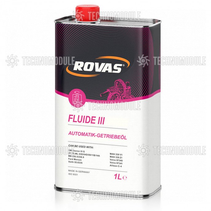 Трансмісійна олива для автоматичних коробок передач Rovas Fluide III 20L - Изображение 4