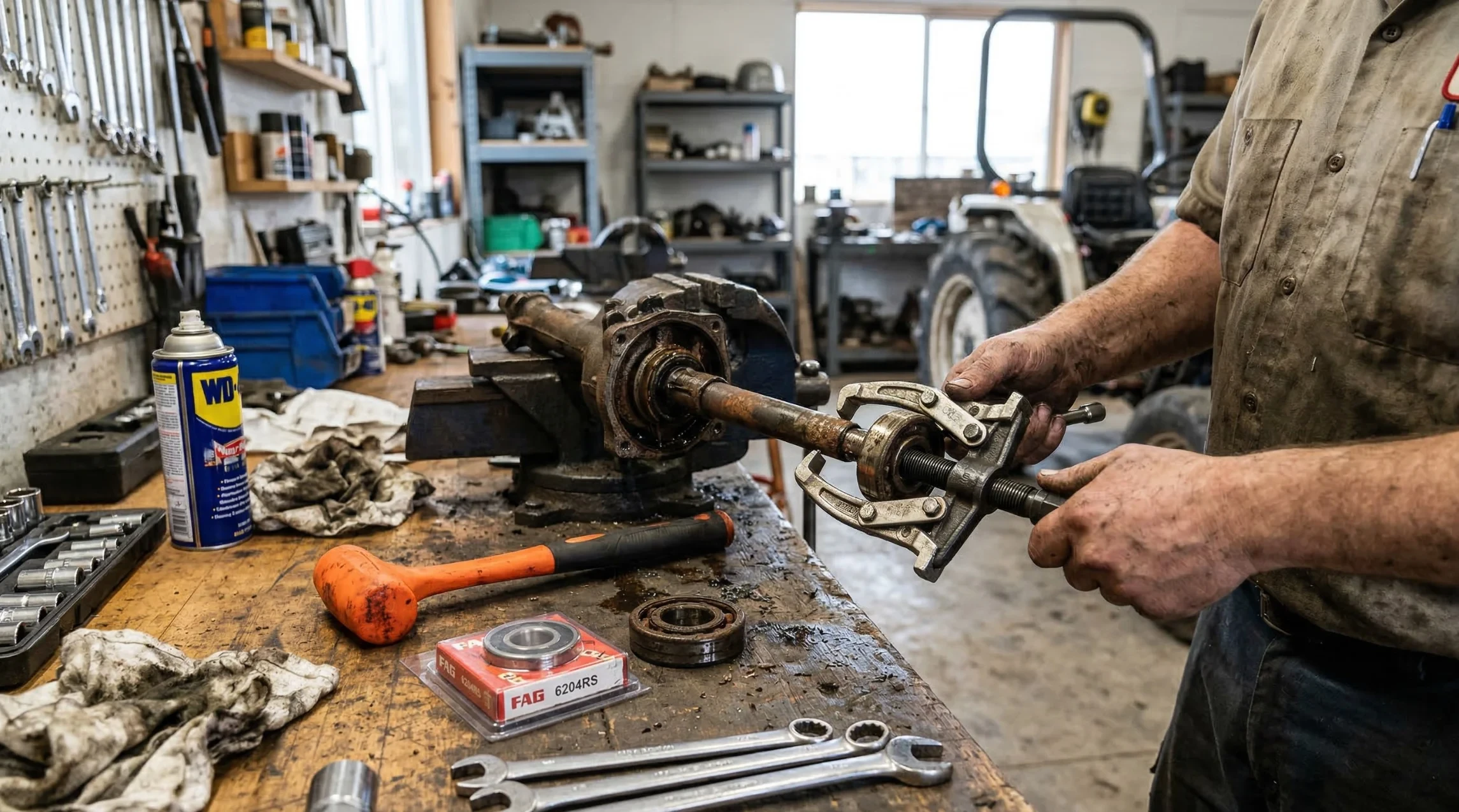 Люфт рульового управління мінітрактора: ремонт балки та заміна підшипників