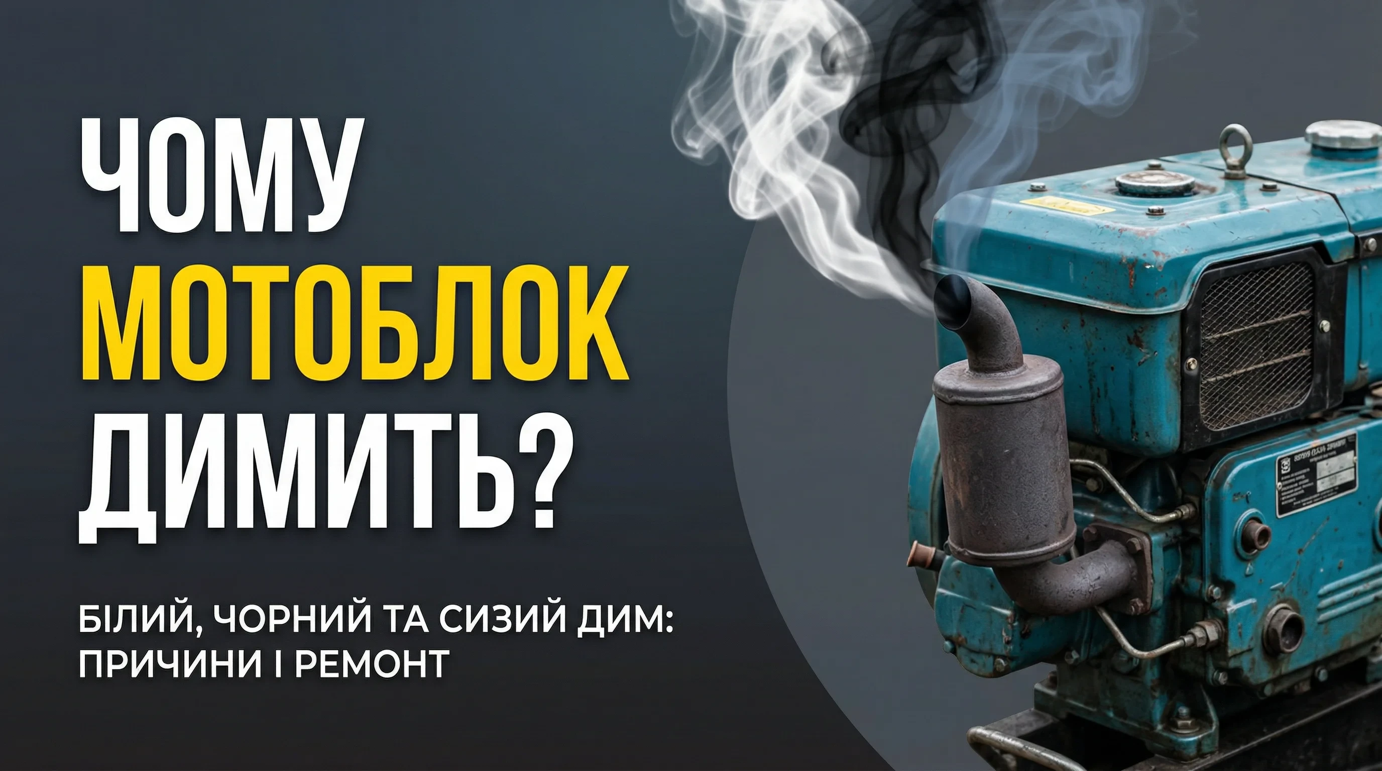 Чому дизельний мотоблок димить: причини білого, чорного та сизого диму