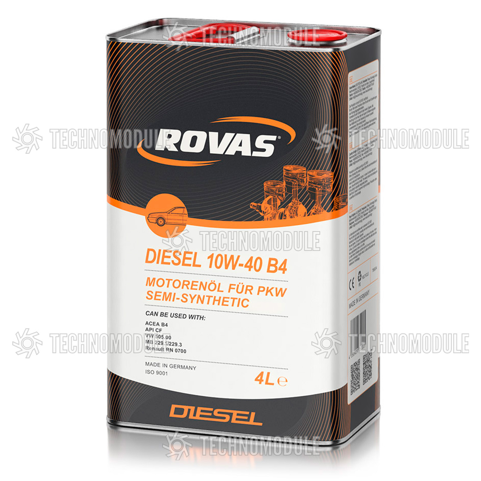 Моторна олива напівсинтетичне Rovas Diesel 10W-40 B4 1L - Зображення 4