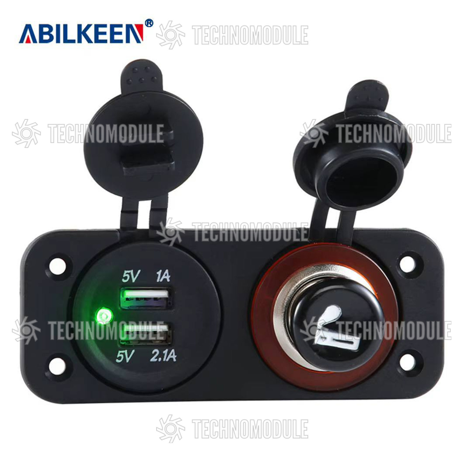 USB зарядний пристрій Twin Charging з прикурювачем ABILKEEN - Зображення 1