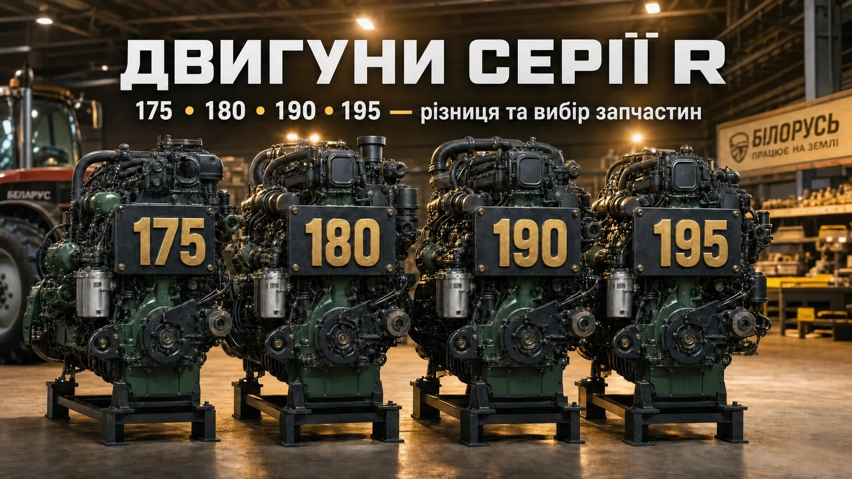 Двигуни серії R (175, 180, 190, 195): у чому різниця і як вибрати запчастини