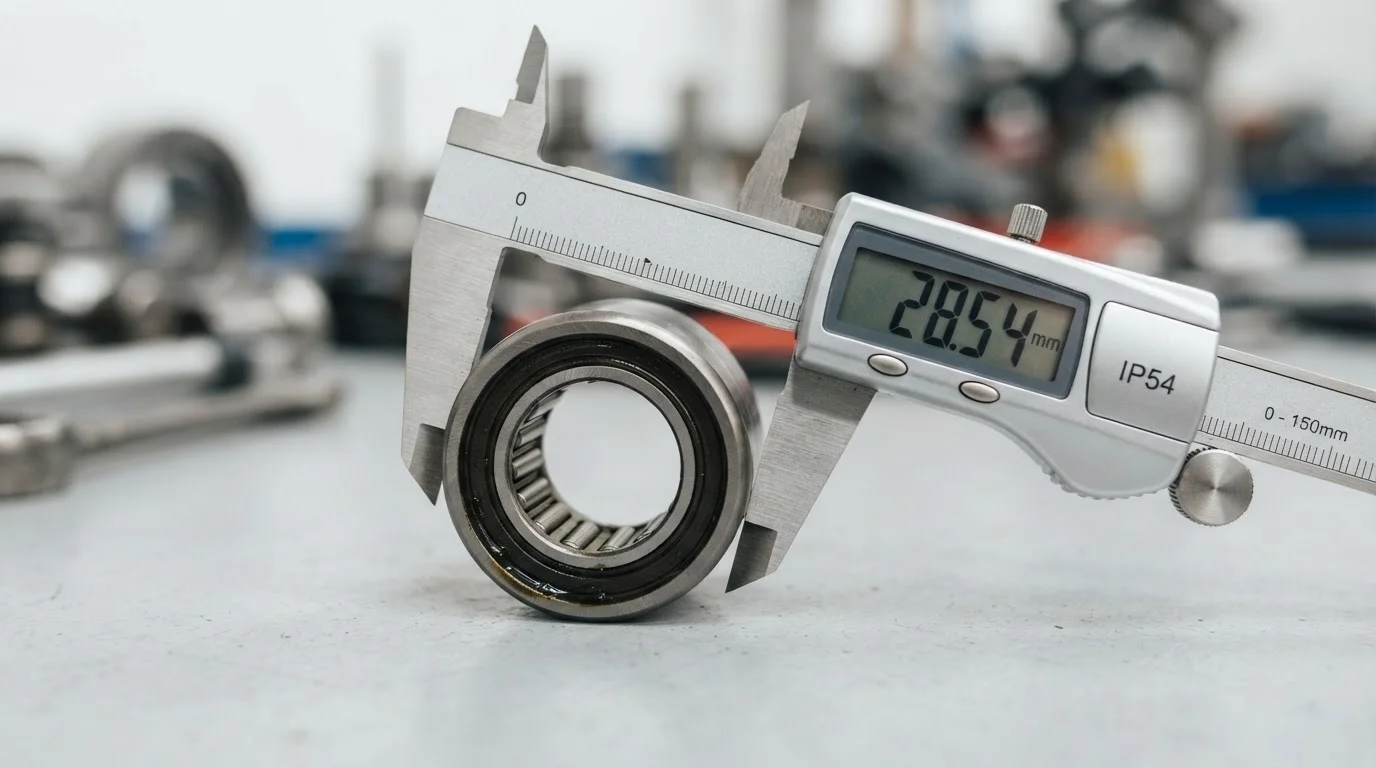 measuring u-joint cup diameter with caliper