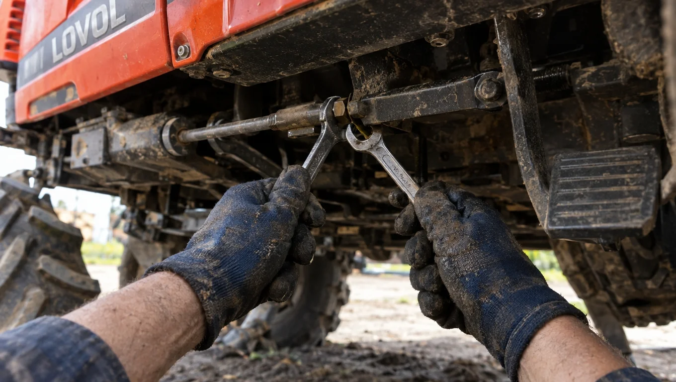 adjusting minitractor clutch pedal free play linkage